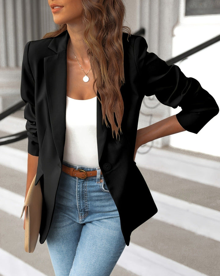 Amabel Ruched Sleeve Blazer Coats for Women — photo 4