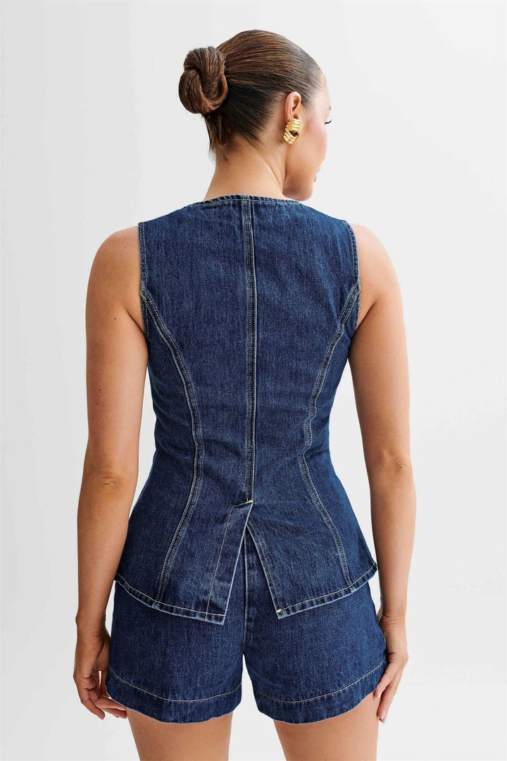 Josephine Sleeveless Denim Two-Piece Sets for Women — photo 4