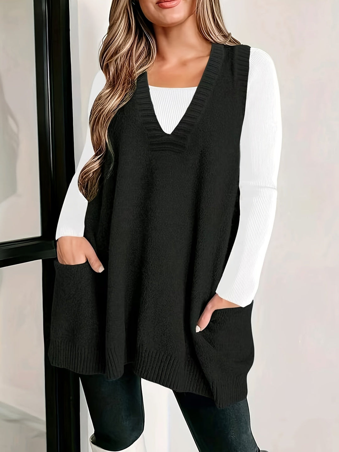 Thomasina V-Neck Knit Layer Sweaters for Women — photo 3