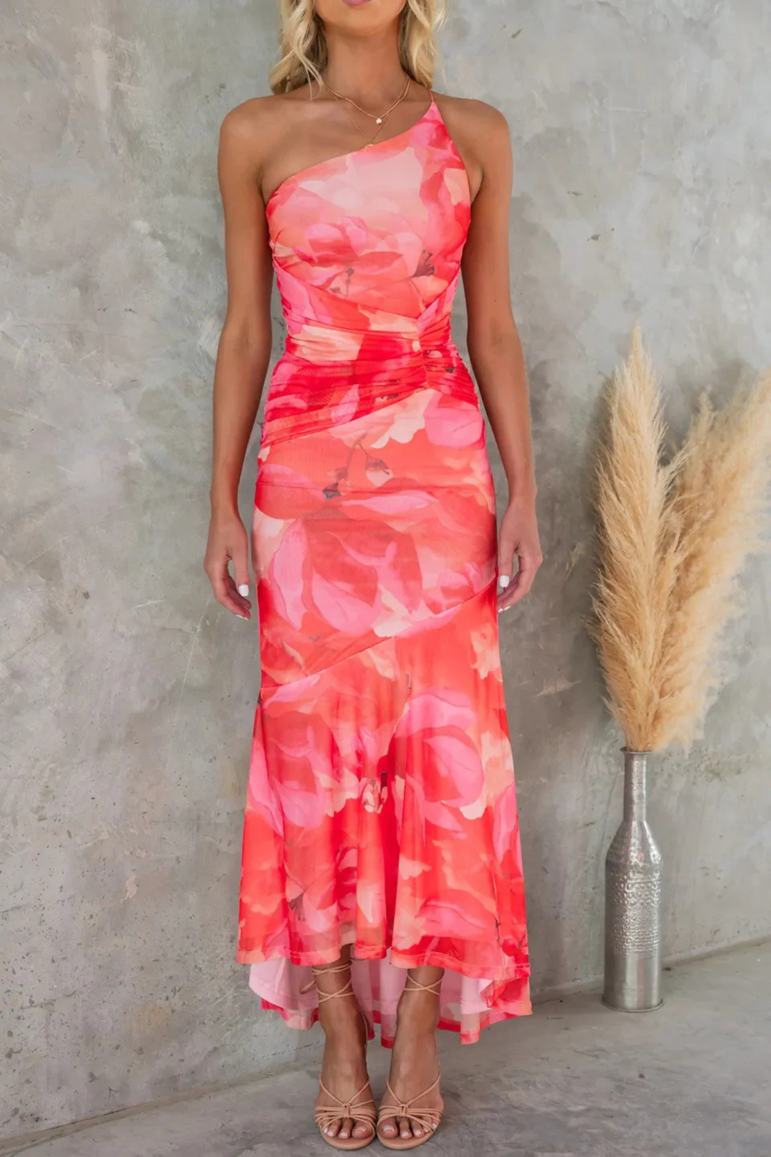 Ffion One-Shoulder Floral Midi Dresses for Women — photo 2