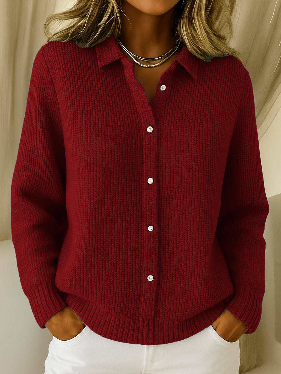 Rhiannon Collared Button Knit Sweaters for Women — photo 3