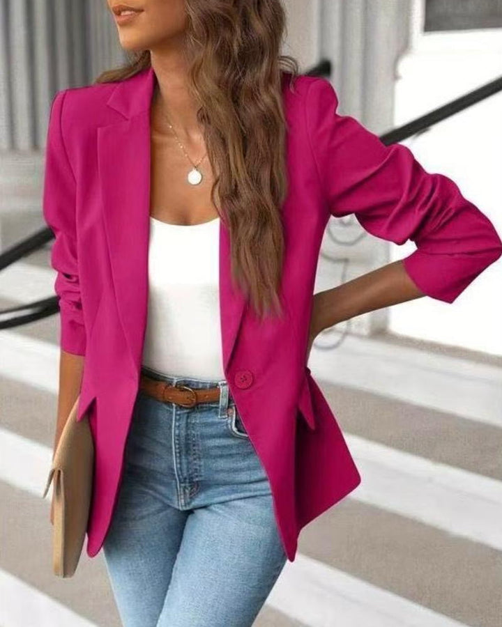 Amabel Ruched Sleeve Blazer Coats for Women — photo 3