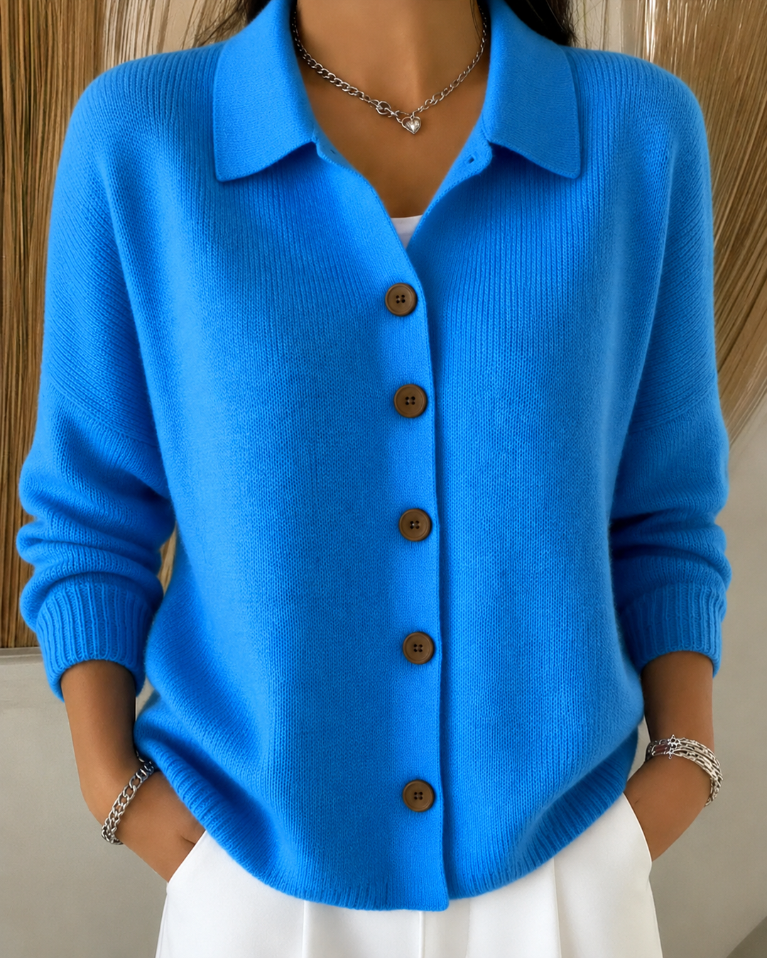 Wren Button Collar Knit Sweaters for Women