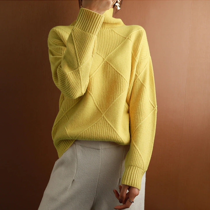 Georgiana Diamond Knit Turtleneck Sweaters for Women — photo 2