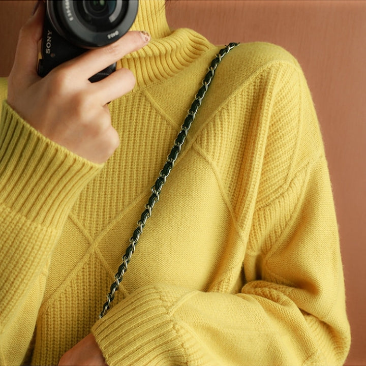Georgiana Diamond Knit Turtleneck Sweaters for Women — photo 3