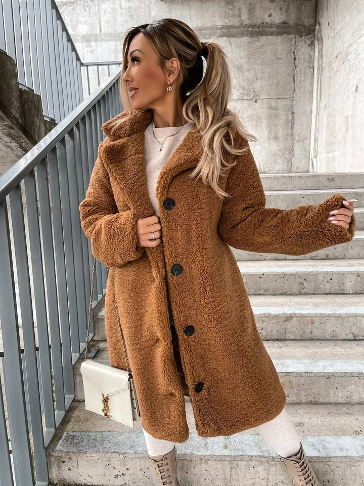 Perpetua Plush Velvet Trench Coats for Women — photo 2