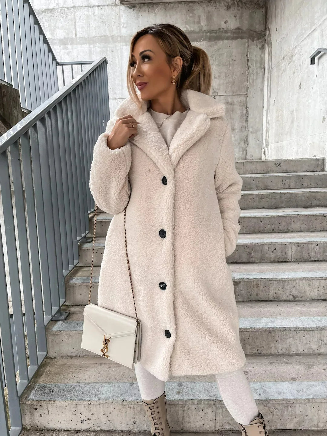 Perpetua Plush Velvet Trench Coats for Women — photo 3