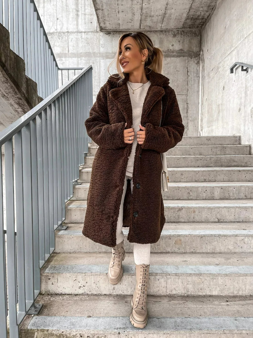 Perpetua Plush Velvet Trench Coats for Women — photo 4