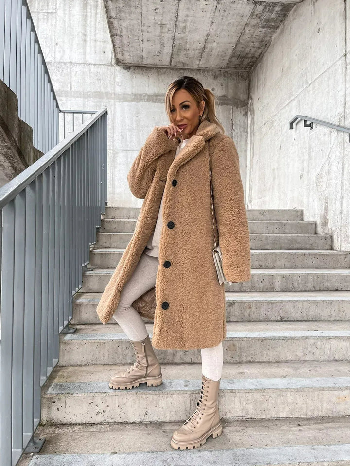 Perpetua Plush Velvet Trench Coats for Women — photo 5