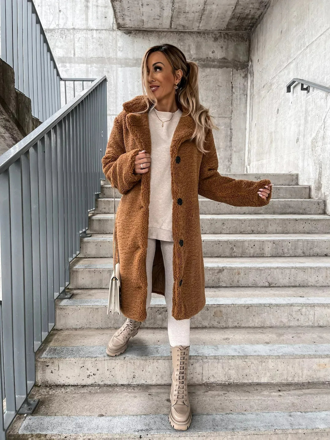 Perpetua Plush Velvet Trench Coats for Women — photo 6