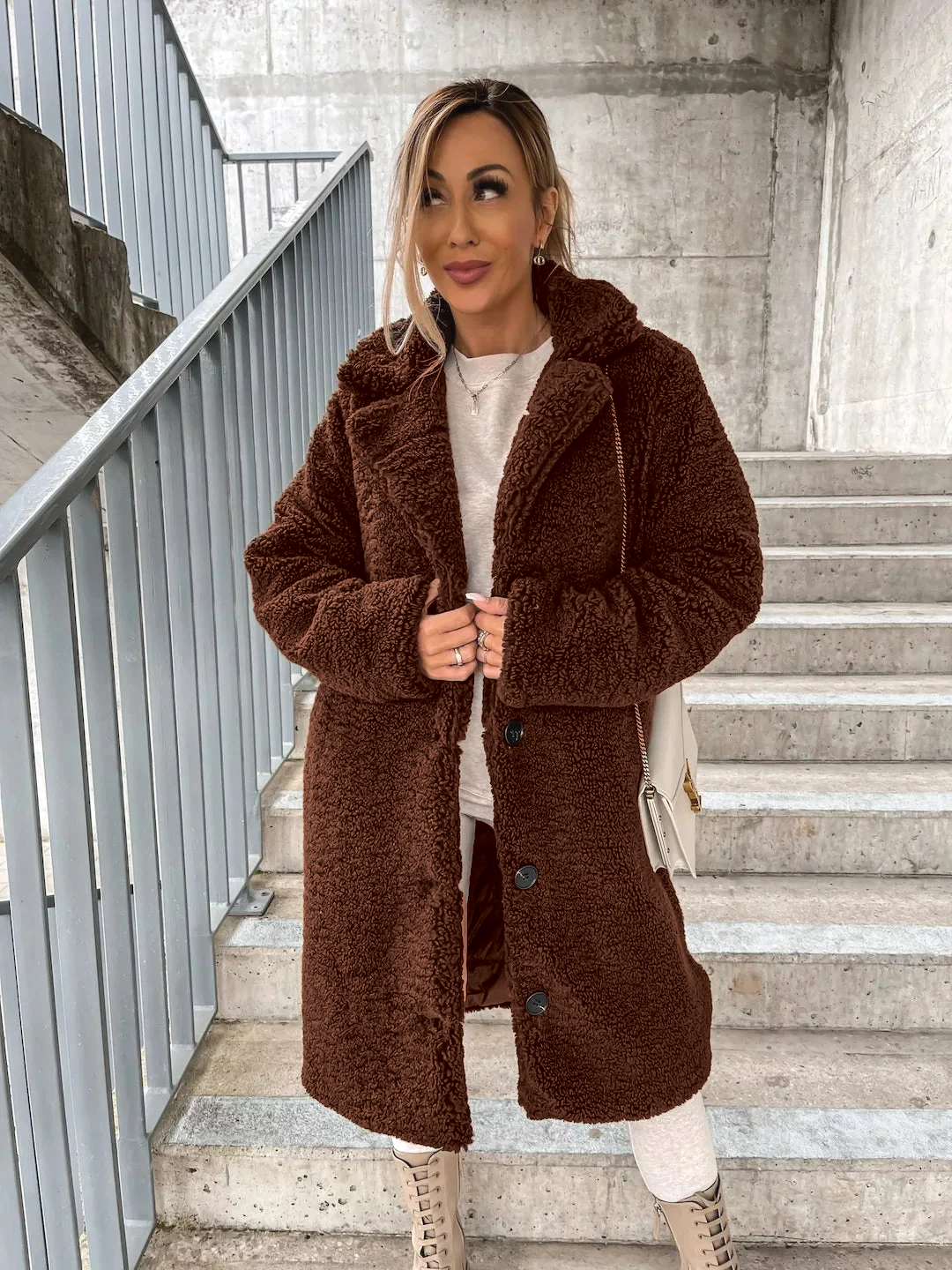 Perpetua Plush Velvet Trench Coats for Women — photo 8