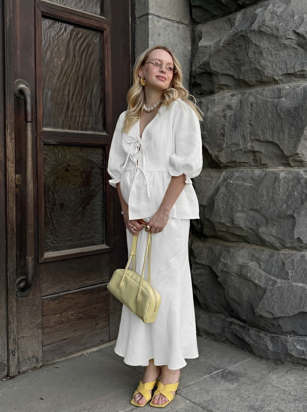 Pearline Puff Sleeve Maxi Duo Sets for Women