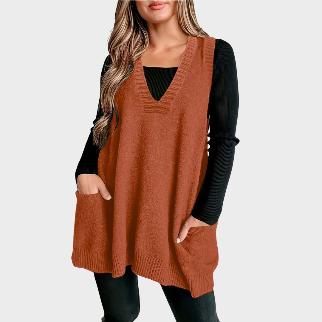 Thomasina V-Neck Knit Layer Sweaters for Women — photo 5