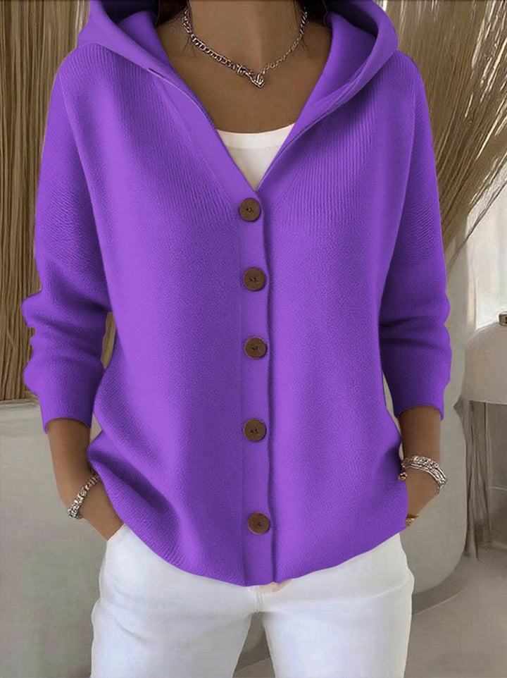 Linnea Hooded Button Front Knit Sweaters for Women — photo 8