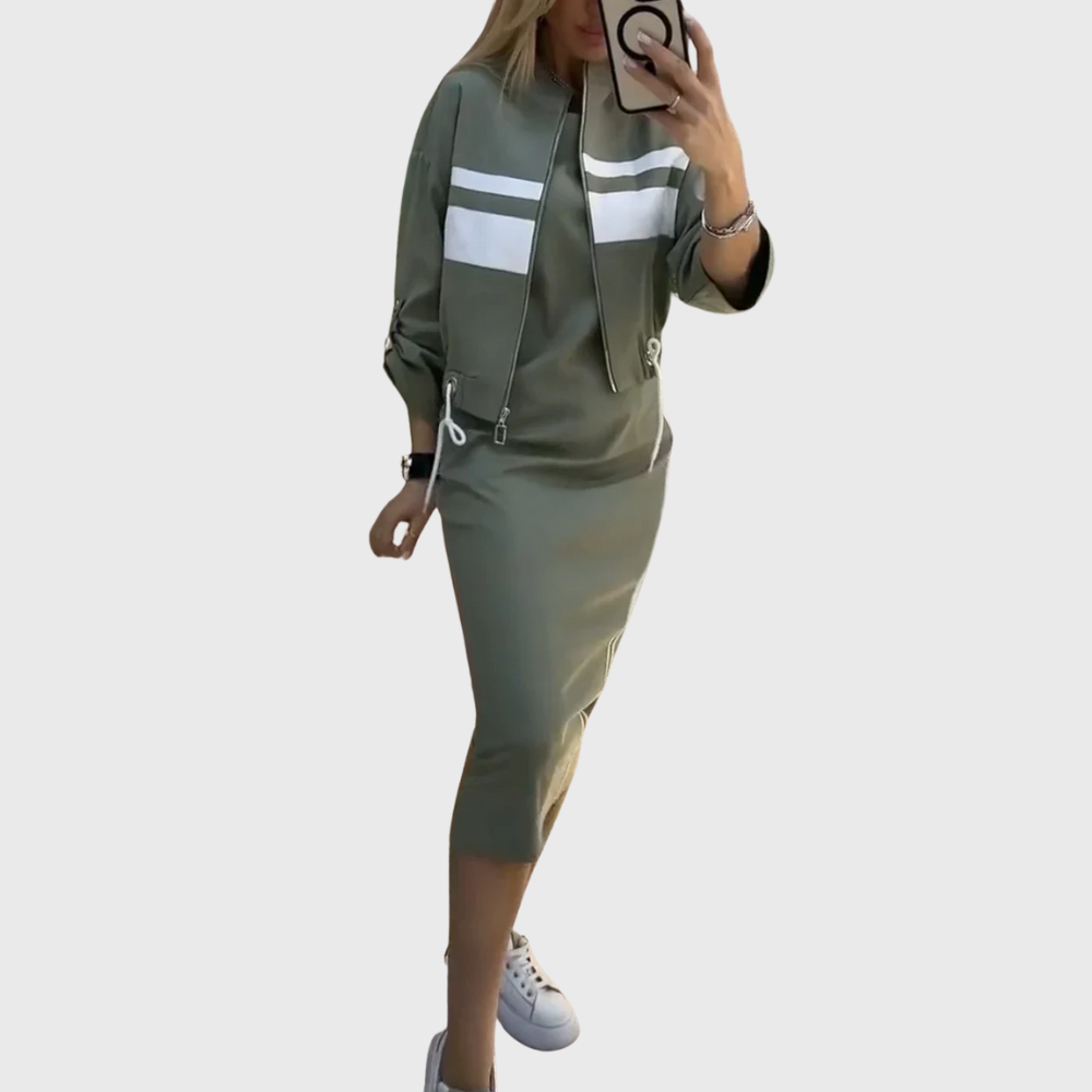 Orlaith Zip Top and Skirt Sets for Women