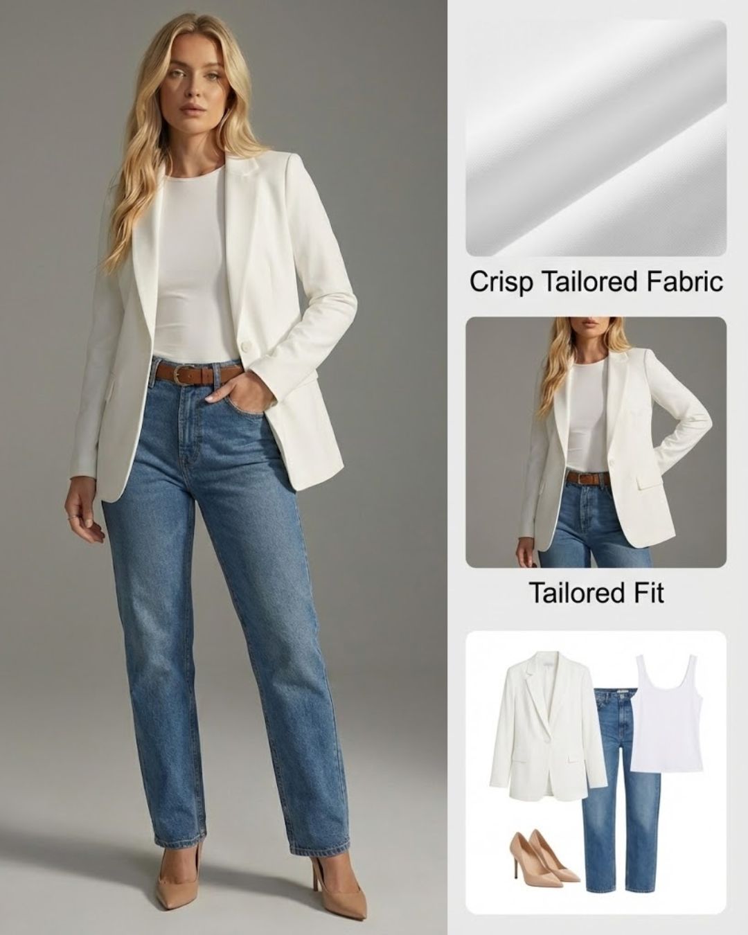 Amabel Ruched Sleeve Blazer Coats for Women