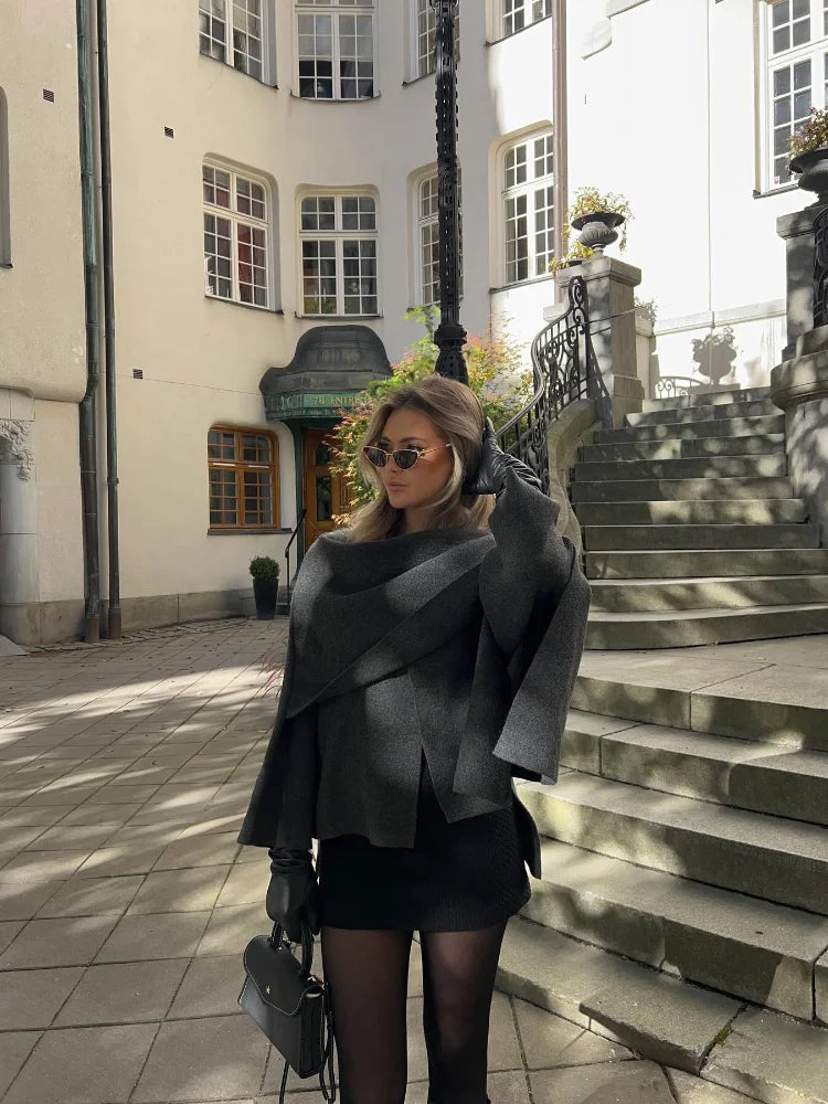 Ursulina Oversized Draped Cape Coats for Women — photo 4