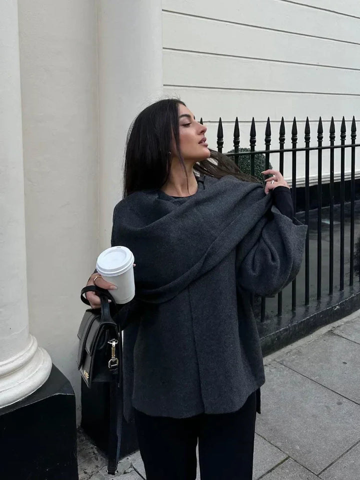 Ursulina Oversized Draped Cape Coats for Women — photo 2