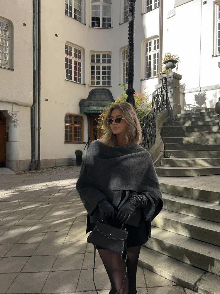Ursulina Oversized Draped Cape Coats for Women — photo 3