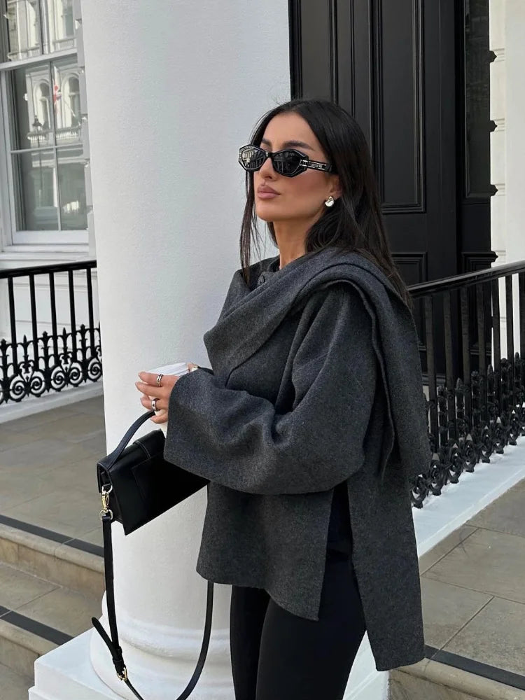 Ursulina Oversized Draped Cape Coats for Women