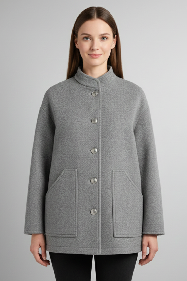Augusta Ribbed Snap Bomber Jacket Coats for Women — photo 2