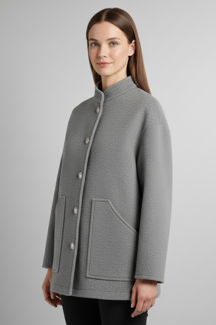 Augusta Ribbed Snap Bomber Jacket Coats for Women — photo 3