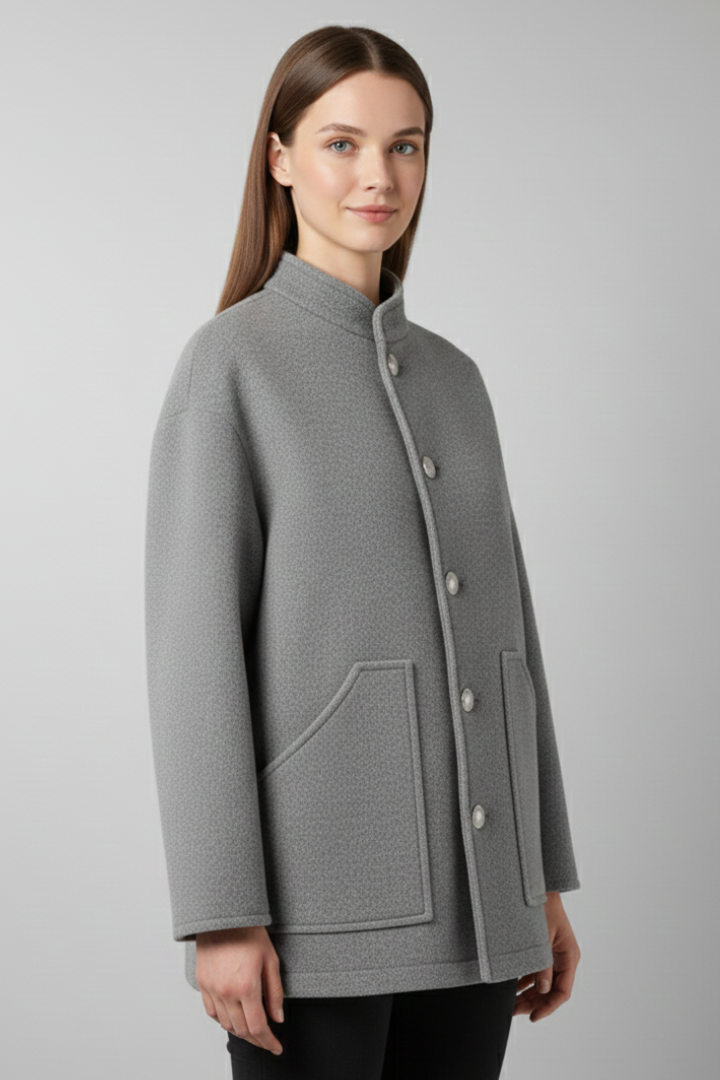 Augusta Ribbed Snap Bomber Jacket Coats for Women — photo 4