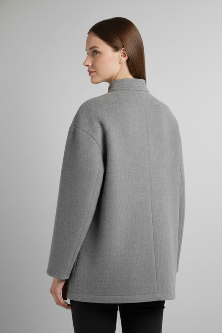 Augusta Ribbed Snap Bomber Jacket Coats for Women — photo 5