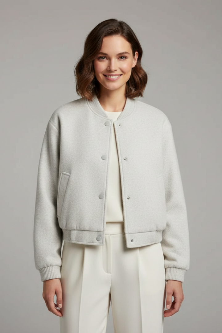 Katharine Cropped Snap Front Jacket Coats for Women — photo 7