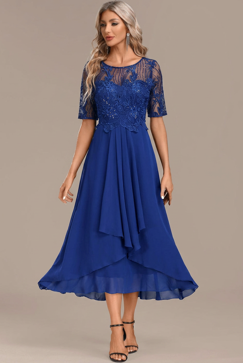 Verena Lace Panel Midi Dresses for Women