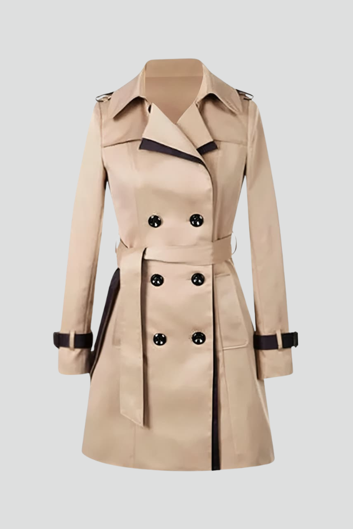 Emmeline Belted Double-Breasted Trench Coats for Women