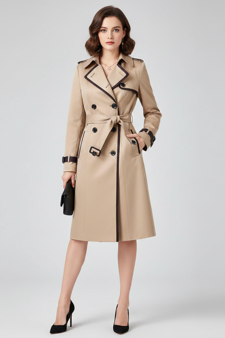 Emmeline Belted Double-Breasted Trench Coats for Women — photo 2