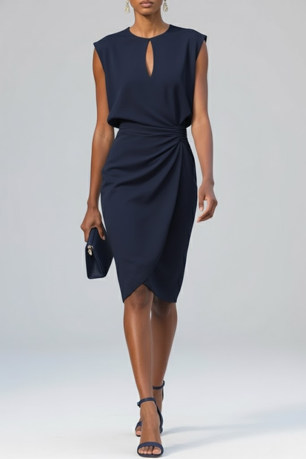 Talitha Cap Sleeve Keyhole Midi Dresses for Women — photo 2