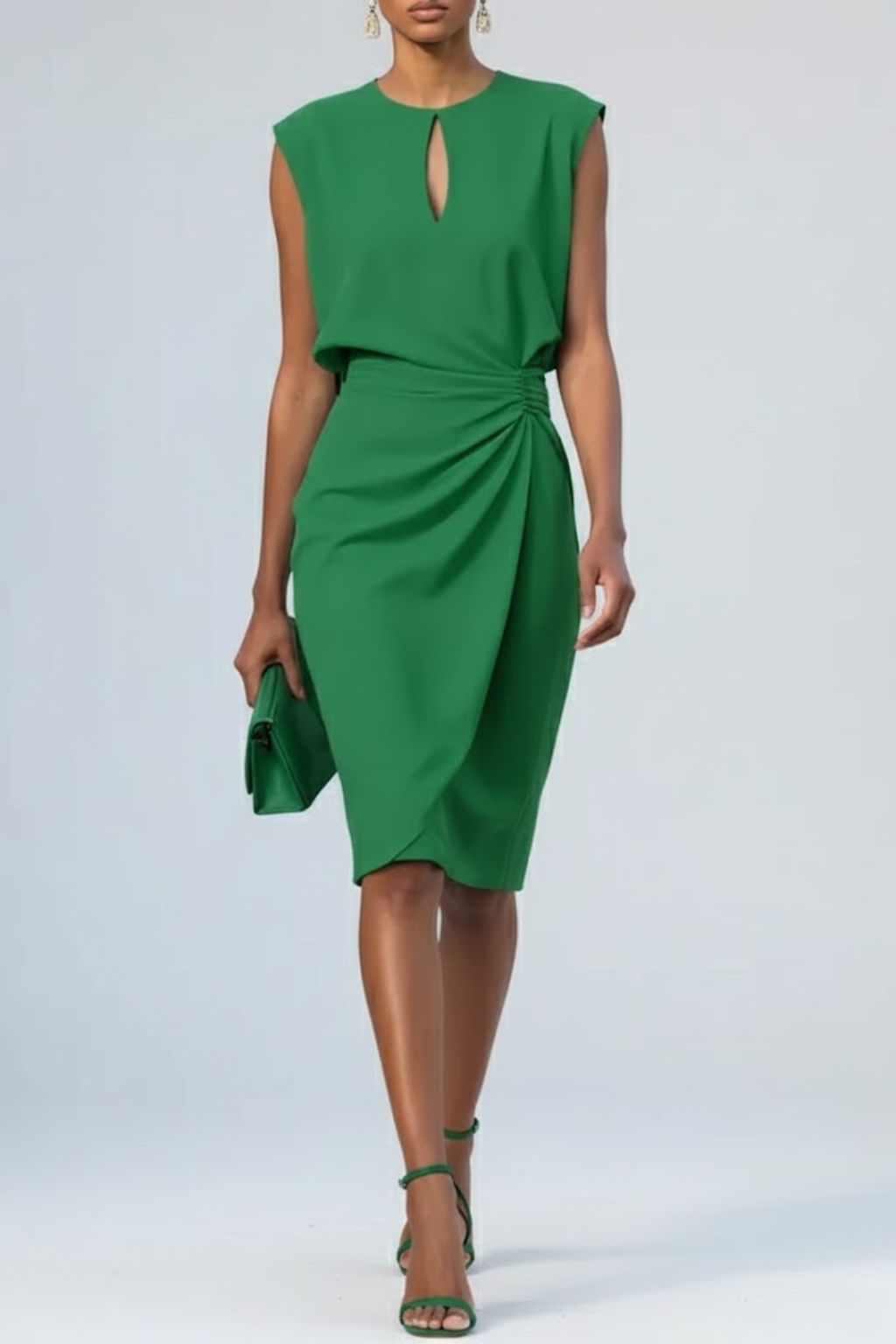Talitha Cap Sleeve Keyhole Midi Dresses for Women — photo 5