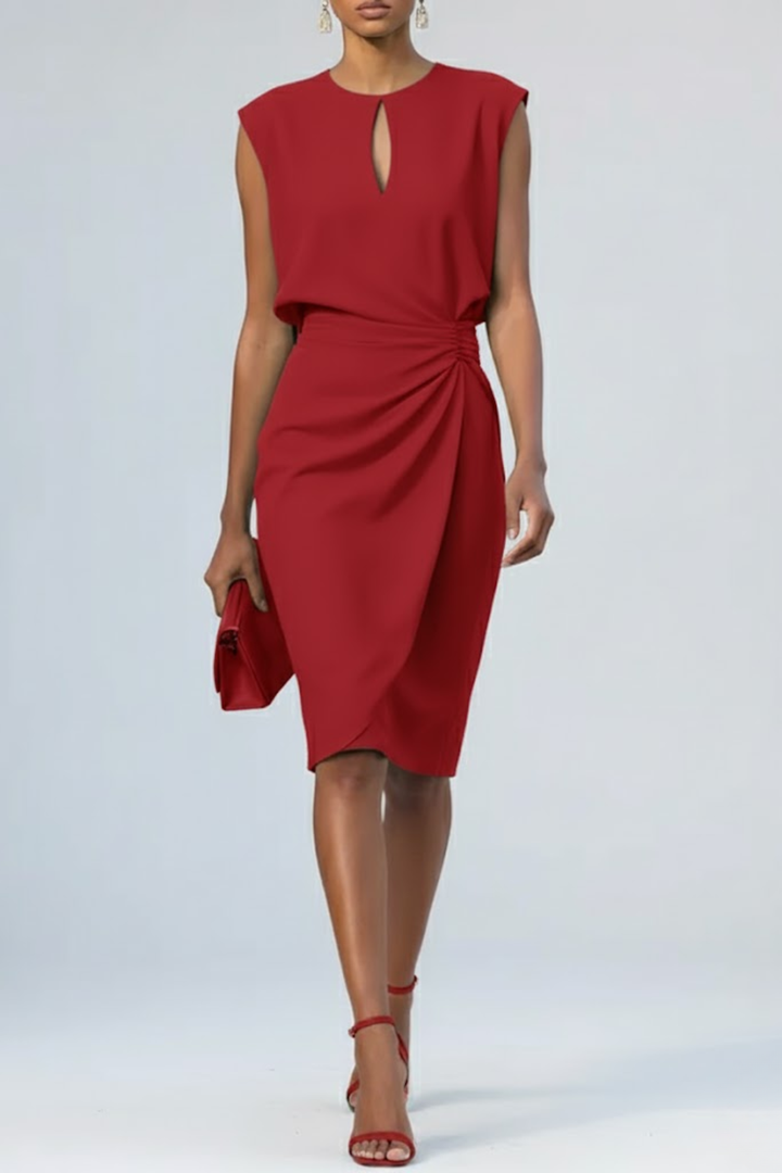 Talitha Cap Sleeve Keyhole Midi Dresses for Women — photo 6
