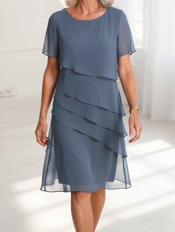 Octavia Asymmetric Tiered Midi Dresses for Women — photo 2