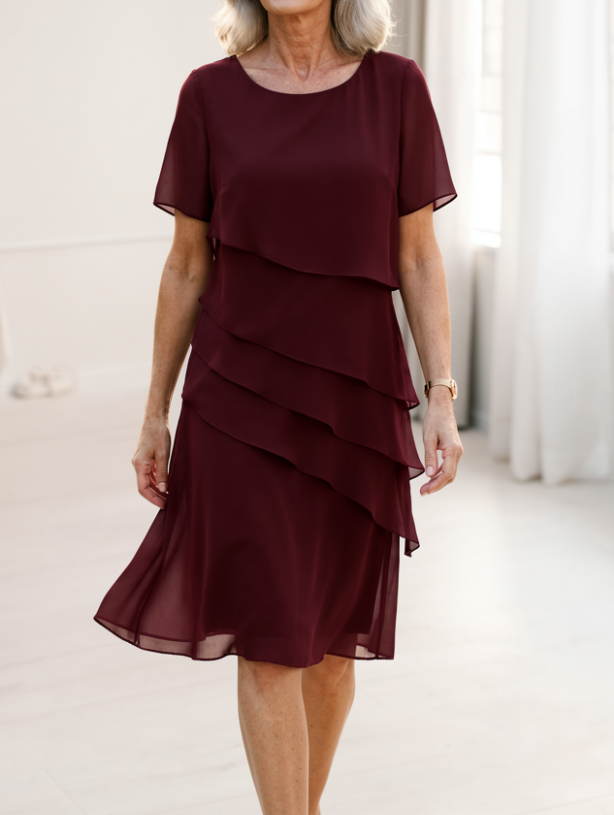 Octavia Asymmetric Tiered Midi Dresses for Women — photo 3