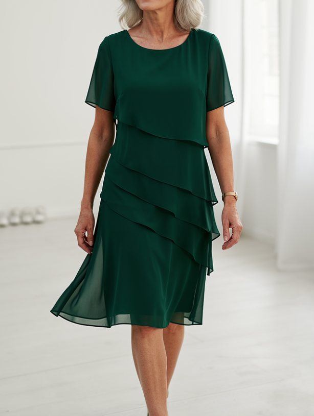 Octavia Asymmetric Tiered Midi Dresses for Women — photo 4