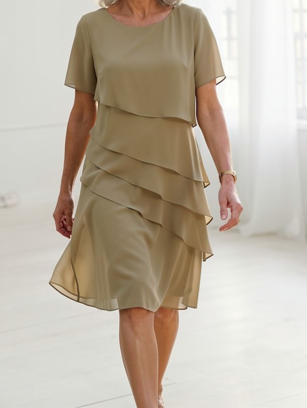Octavia Asymmetric Tiered Midi Dresses for Women — photo 5