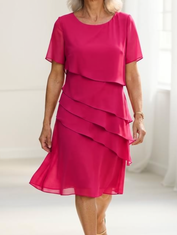 Octavia Asymmetric Tiered Midi Dresses for Women — photo 6