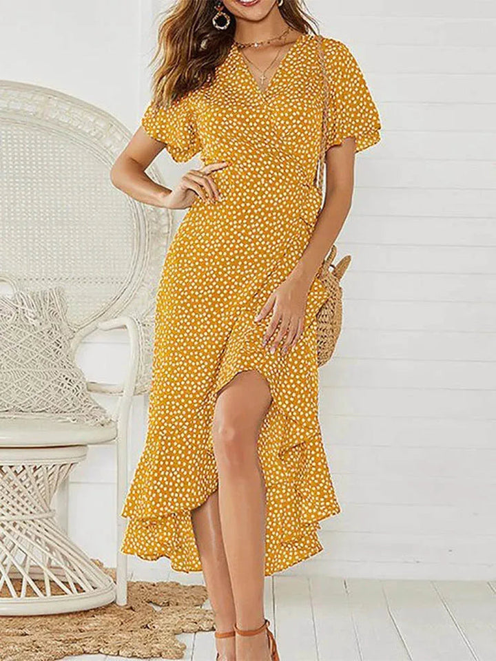 Rosanne Ditsy Floral Wrap Midi Dresses for Women — photo 3