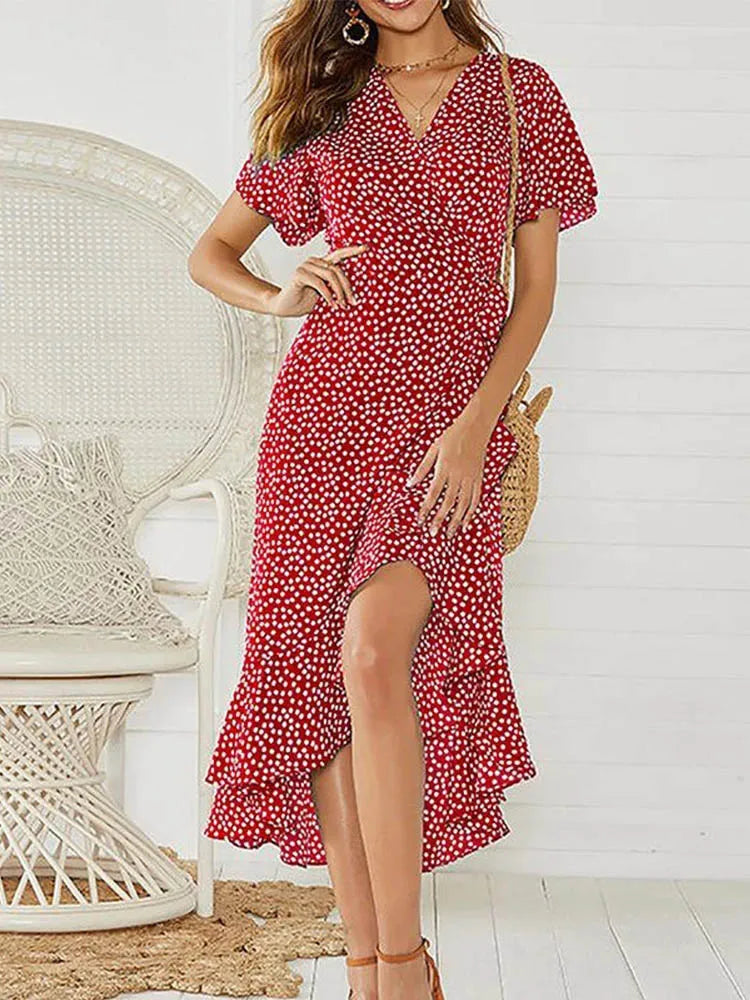 Rosanne Ditsy Floral Wrap Midi Dresses for Women — photo 5
