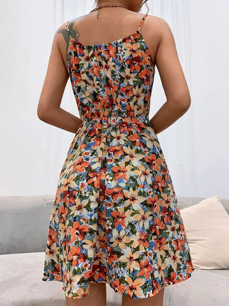 Sidony Strappy Gathered Midi Dresses for Women — photo 4