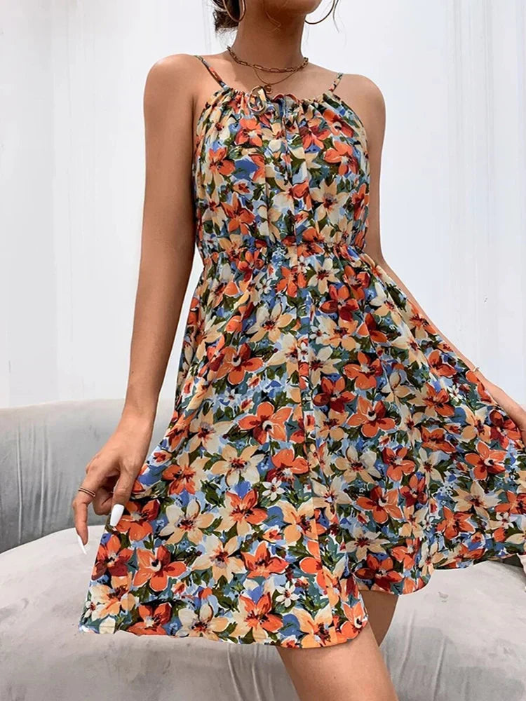 Sidony Strappy Gathered Midi Dresses for Women — photo 5