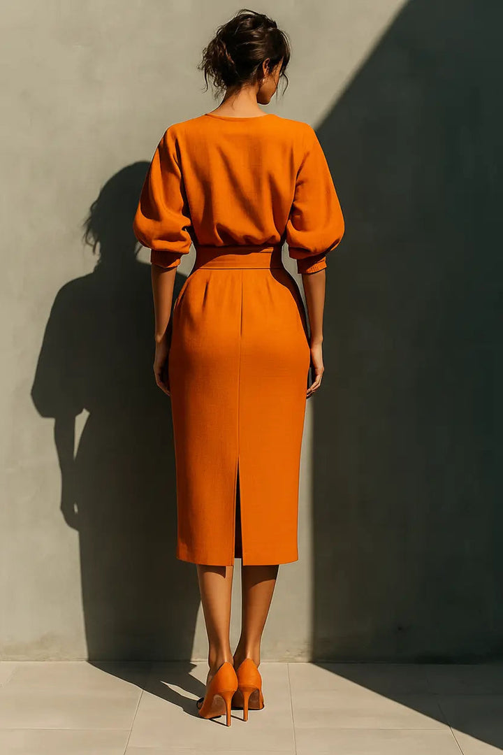 Rosalie Puff Sleeve Midi Two-Piece Sets for Women — photo 5
