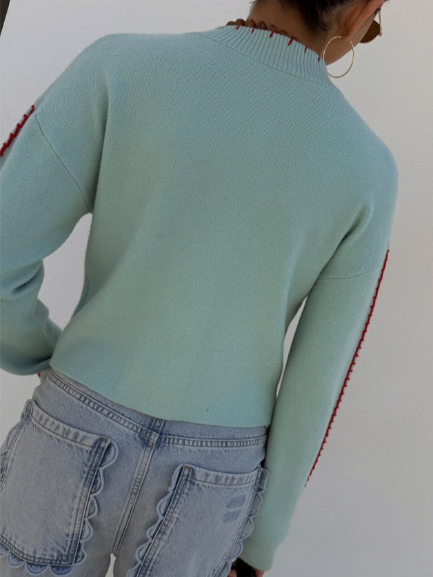 Lorraine Button-Front Graphic Knit Sweaters for Women — photo 2