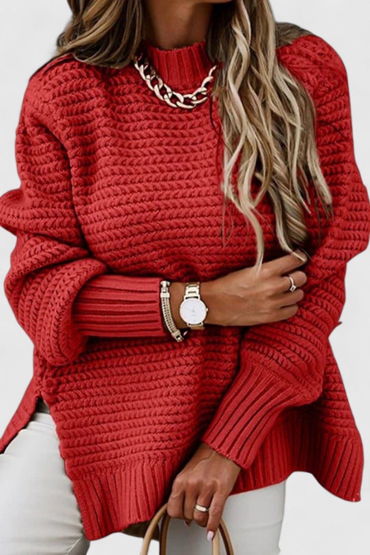 Margarethe Waffle Knit Mock Neck Sweaters for Women — photo 2