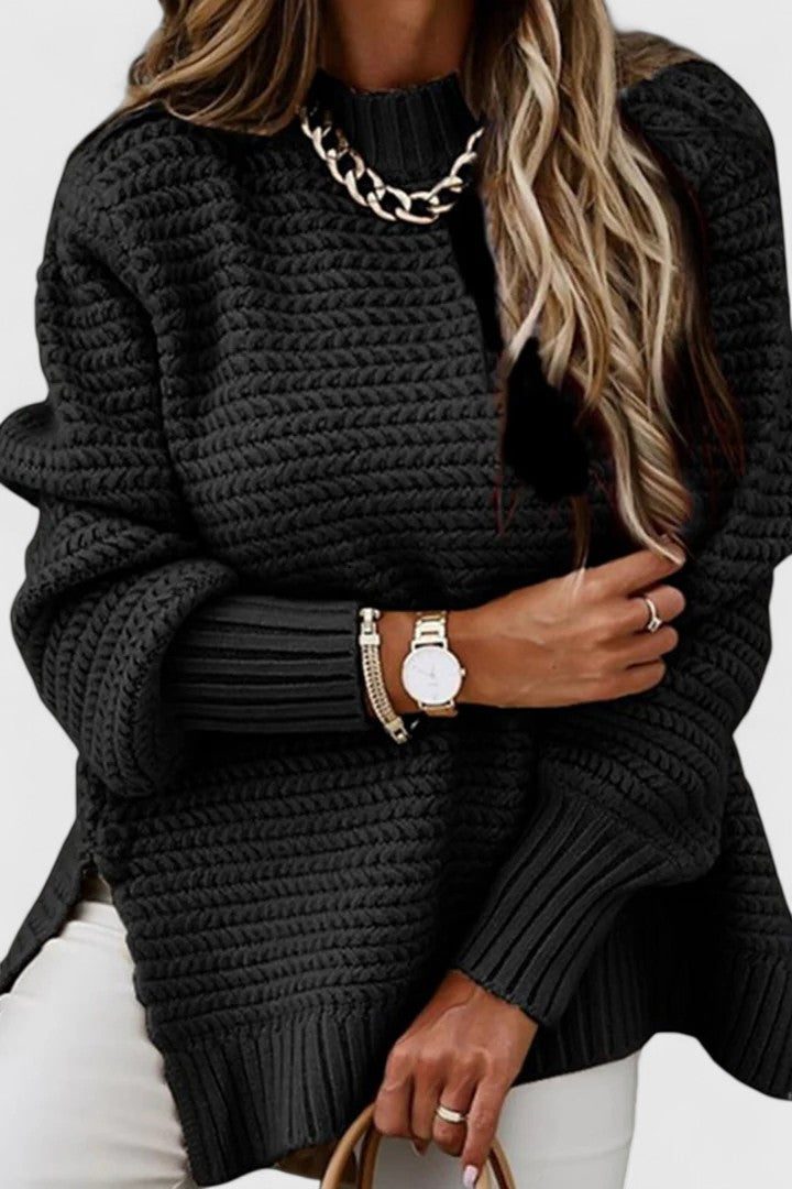 Margarethe Waffle Knit Mock Neck Sweaters for Women — photo 3