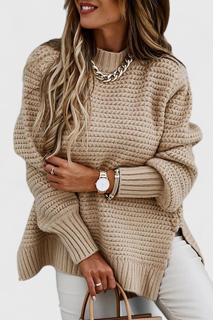 Margarethe Waffle Knit Mock Neck Sweaters for Women — photo 5