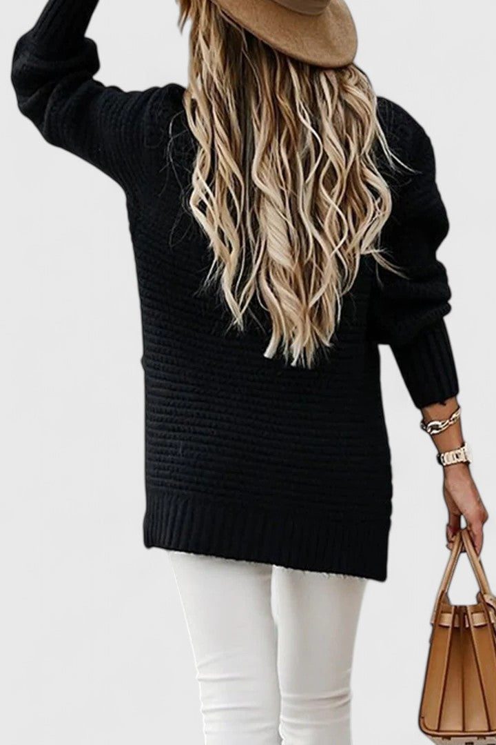 Margarethe Waffle Knit Mock Neck Sweaters for Women — photo 6